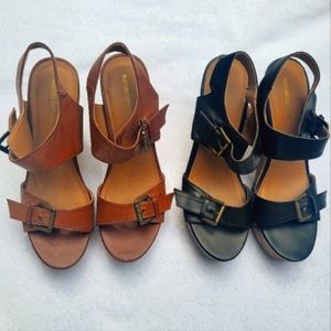 Size 8 wedges (2 pair) brown black *Final price*